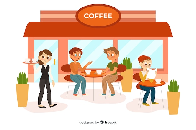 Personnes Assises Au Café