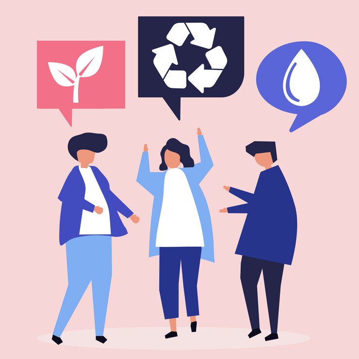 Vecteur gratuit personnes ayant des idées de conservation de l&#39;environnement