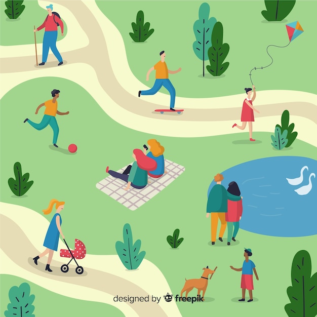 Personnes dessinées à la main dans la collection du parc