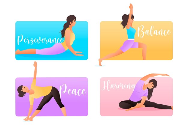 Personnes dessinées à la main, faire du yoga