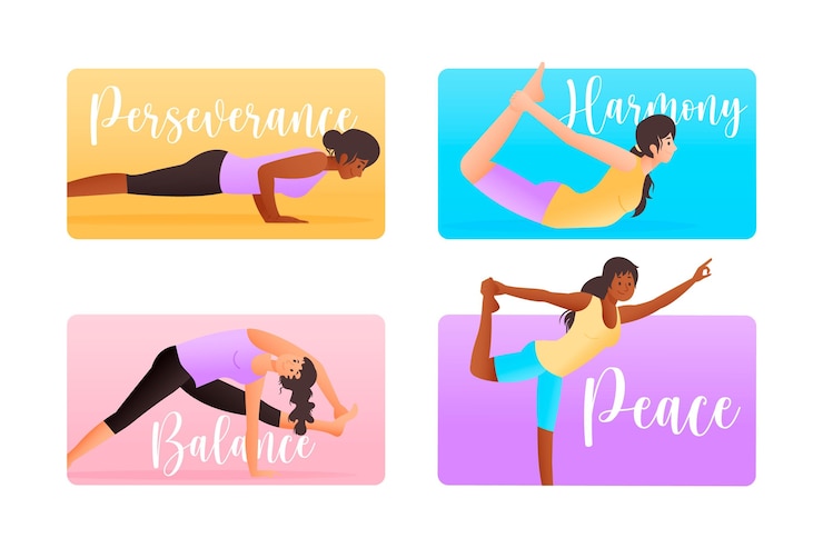 Vecteur gratuit personnes dessinées à la main, faire du yoga