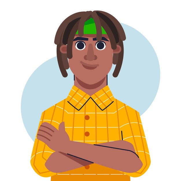 Personnes dessinées à la main avec illustration de dreadlocks