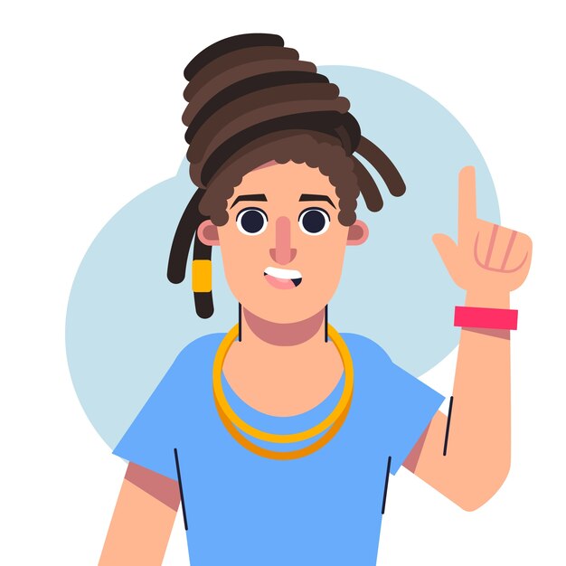 Personnes dessinées à la main avec illustration de dreadlocks