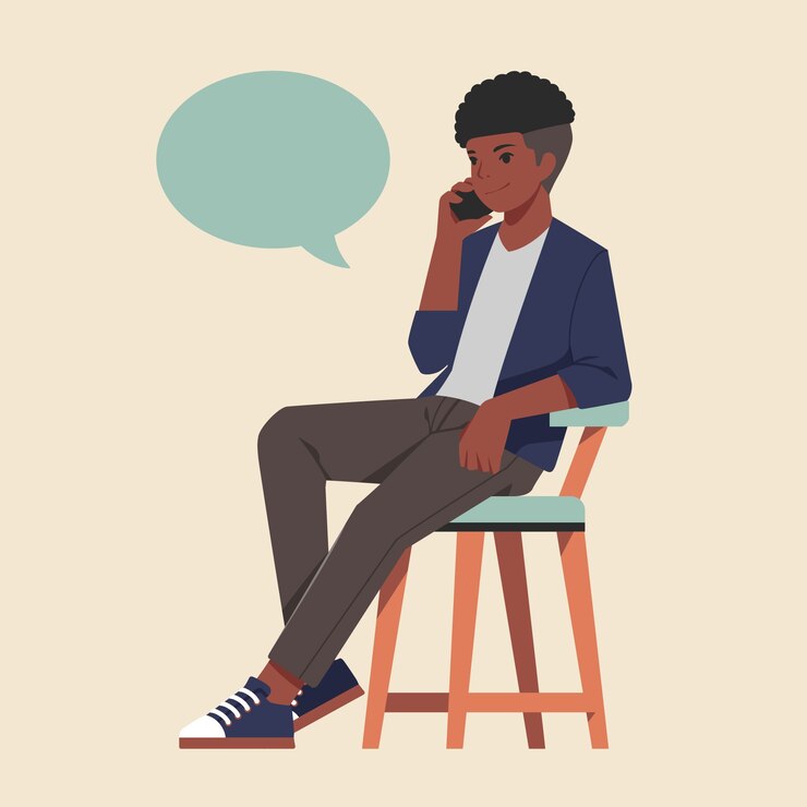 Vecteur gratuit personnes dessinées à la main parlant au téléphone illustration