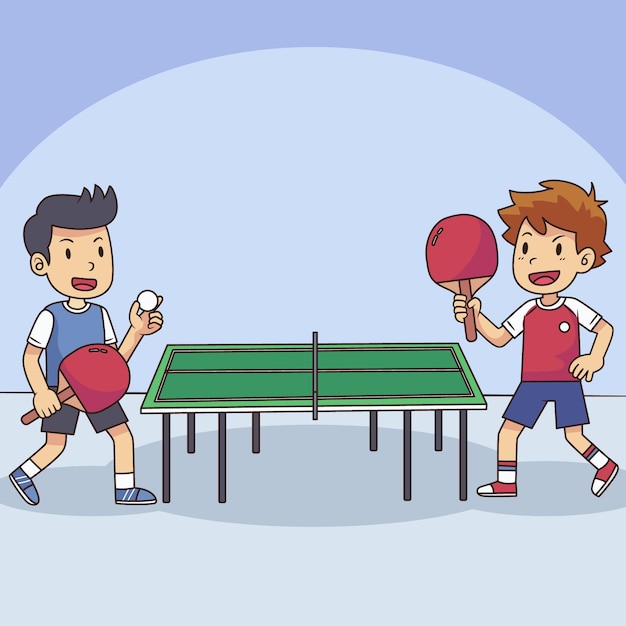 Vecteur gratuit personnes jouant au tennis de table