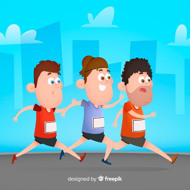 Personnes Qui Courent Une Course De Marathon