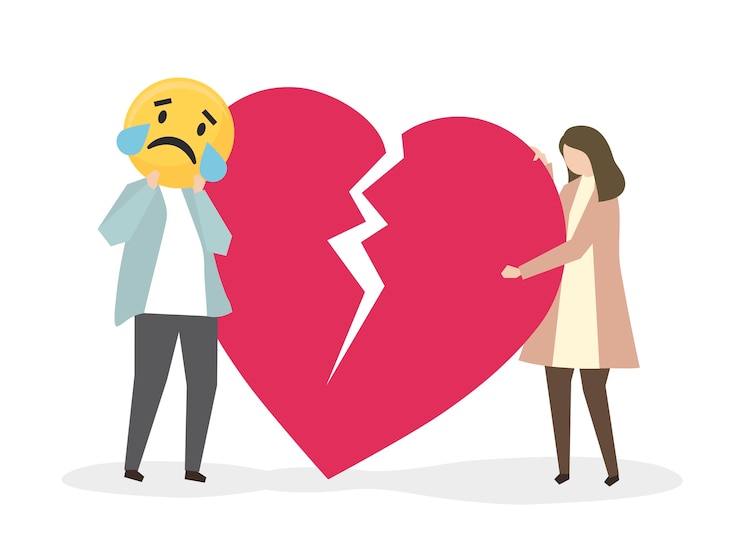 Vecteur gratuit personnes souffrant de chagrin et de tristesse