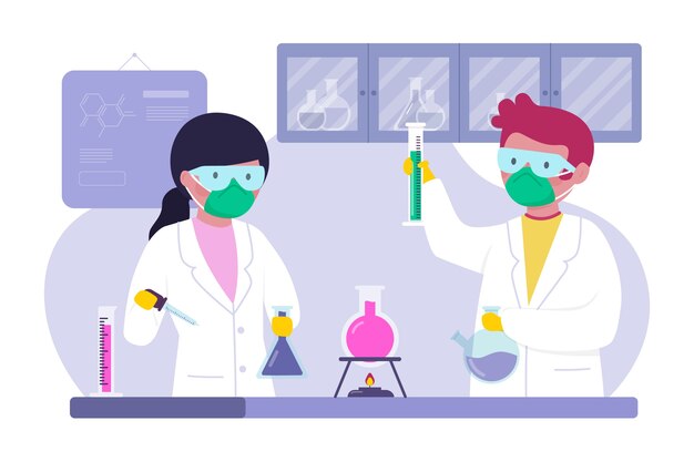 Personnes travaillant ensemble en laboratoire