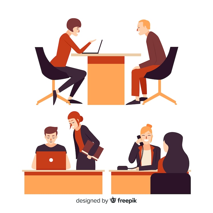 Vecteur gratuit personnes travaillant à l&#39;illustration du bureau