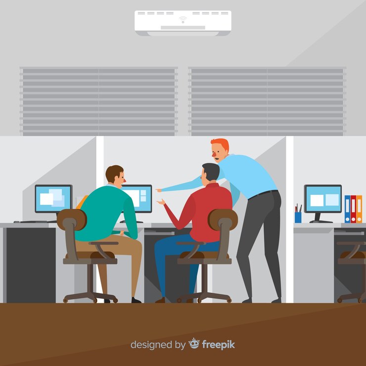 Vecteur gratuit personnes travaillant à l'illustration du bureau