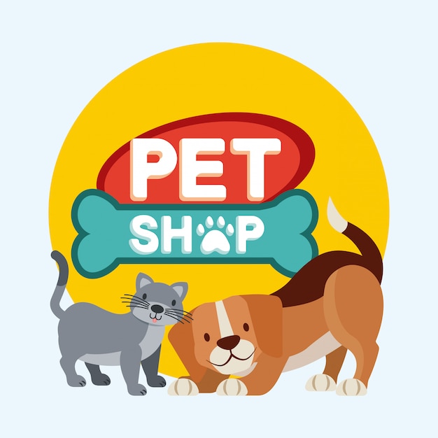 Vecteur gratuit pet shop liés