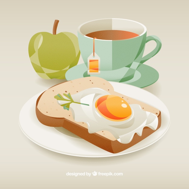 Vecteur gratuit petit-déjeuner conception coloré