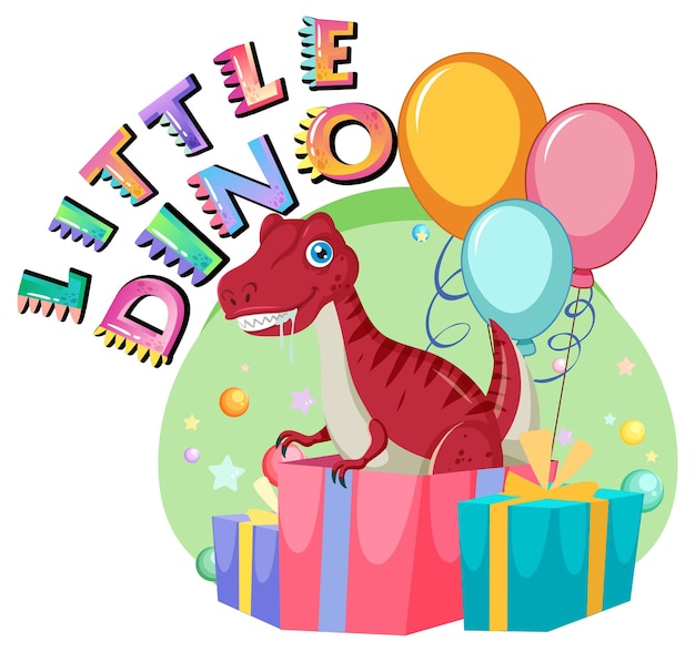 Vecteur gratuit petit dessin animé mignon de dinosaure sur le thème de la fête