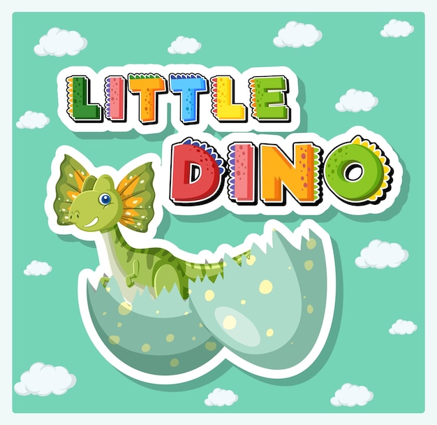 Petit Logo De Mot Dinosaure Avec Dinosaure Dans Un œuf Fêlé