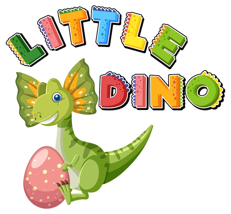 Vecteur gratuit petit personnage de dessin animé de dinosaure mignon
