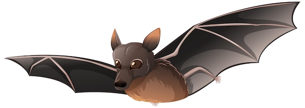 Vecteur gratuit petite chauve-souris rouge en style cartoon sur fond blanc