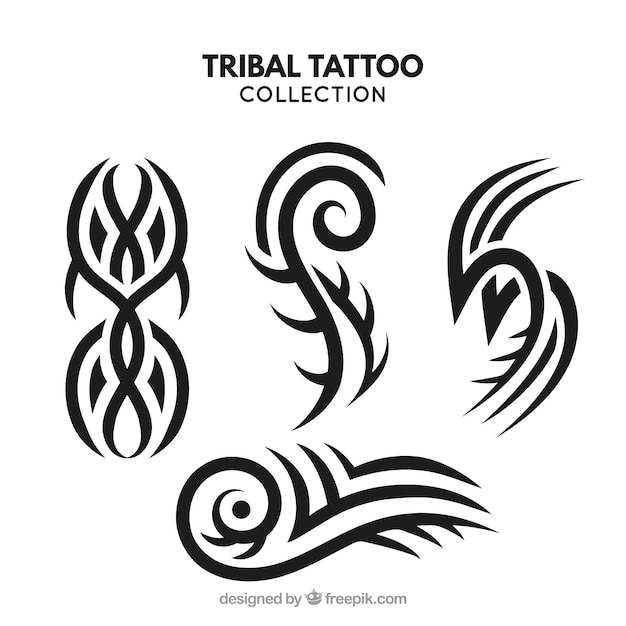 Vecteur gratuit petite collection de tatouages ​​tribaux