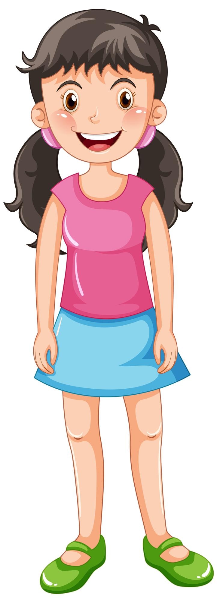 Vecteur gratuit petite fille en chemise rose
