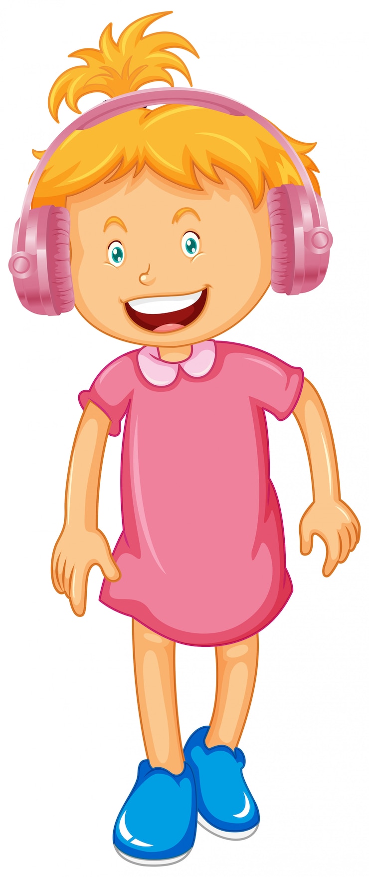 Vecteur gratuit petite fille portant un casque