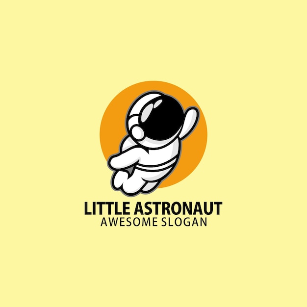 Petite Mascotte De Conception De Logo D'astronaute