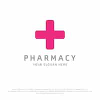 Vecteur gratuit pharmacie de plus logo