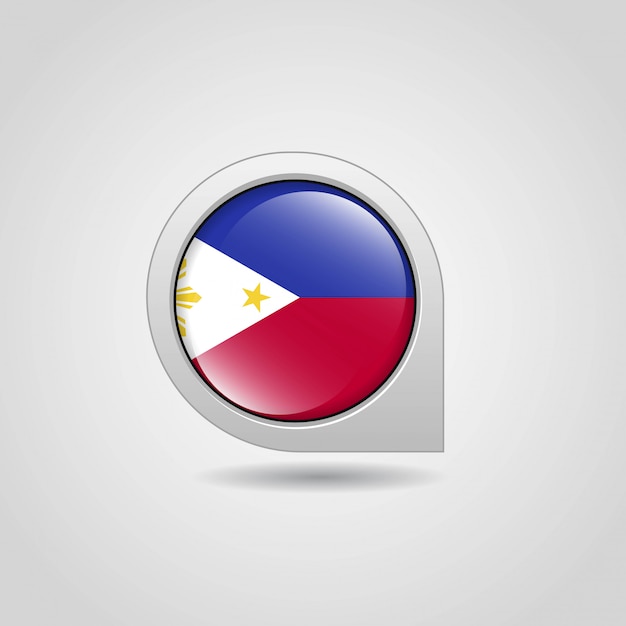 Phillipines Drapeau Carte Navigation Design Vecteur