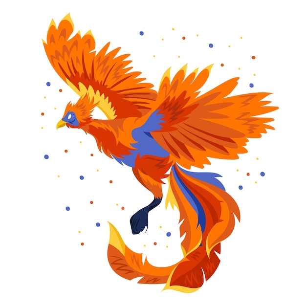 Vecteur gratuit phoenix dessiné à la main