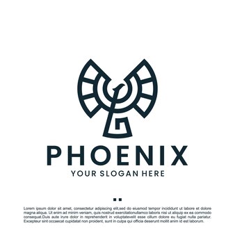 Phoenix, oiseau, mythologie, modèle de conception de logo