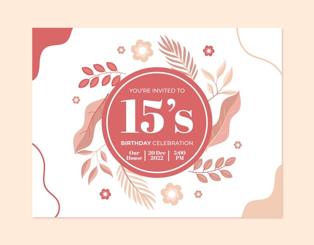 Photocall floral quinceañera design plat