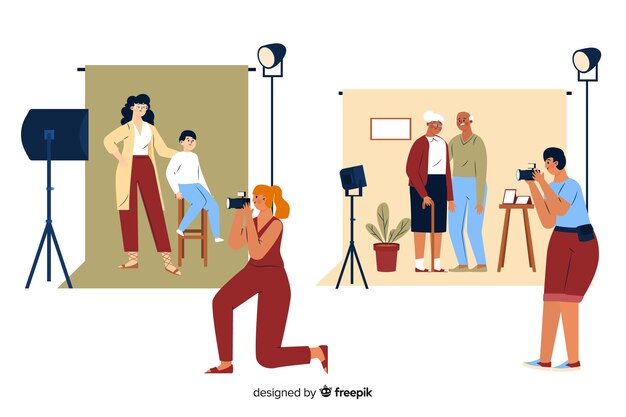 Photographes prenant des photos de personnes