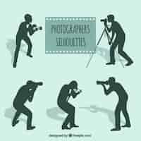 Vecteur gratuit photographes silhouettes pack