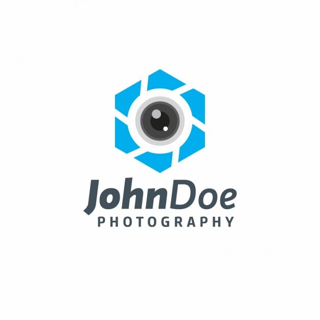 Vecteur gratuit photographie bleu logo modèle