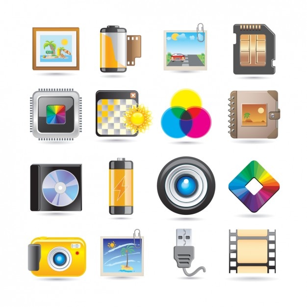 Vecteur gratuit photographie icon set