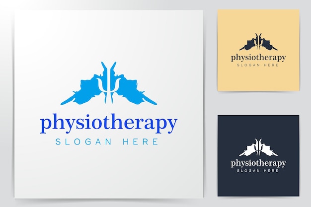 Vecteur gratuit physiothérapie, psychologie logo idées. création de logo d'inspiration. illustration vectorielle de modèle. isolé sur fond blanc