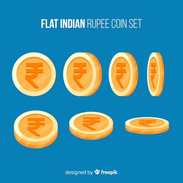 Pièce De Monnaie De Roupie Indienne Placée Dans Différentes Positions