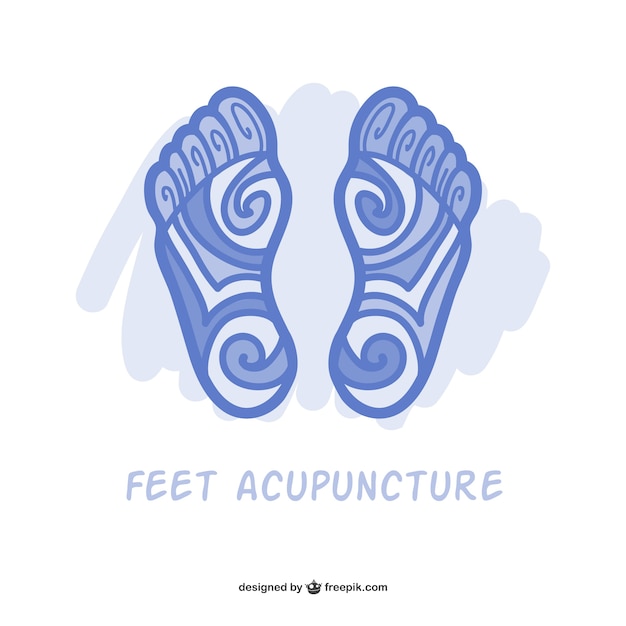 Vecteur gratuit pieds acupuncture vecteur