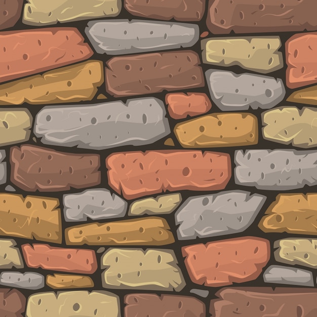 Vecteur gratuit pierre bande dessinée seamless texture vector illustration