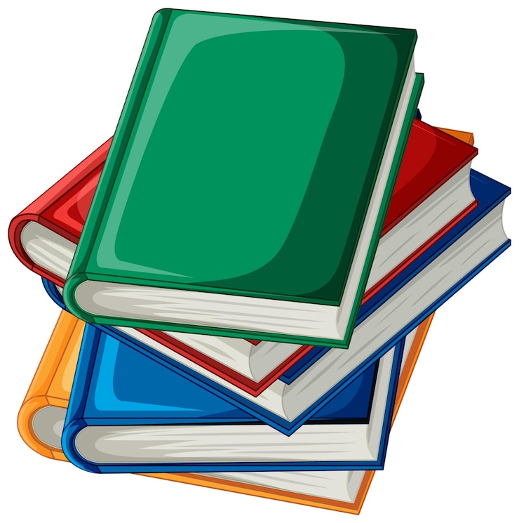 Vecteur gratuit une pile de livres colorés