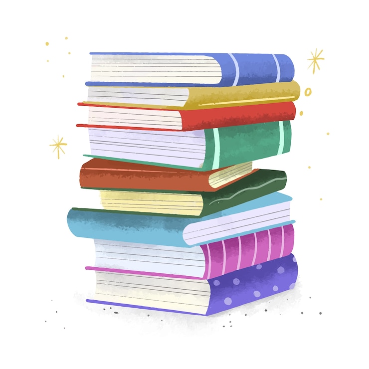 Vecteur gratuit pile de livres design plat dessinés à la main