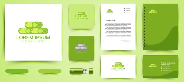 Vecteur gratuit pile de pilule, logo médical et pharmacie et business branding template designs inspiration isolé sur fond blanc