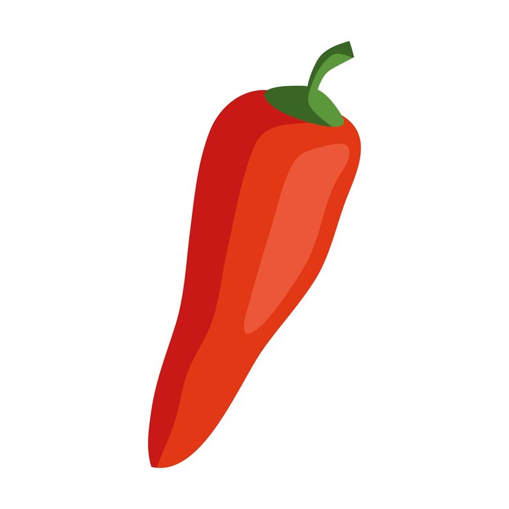 Vecteur gratuit le piment est un légume frais.