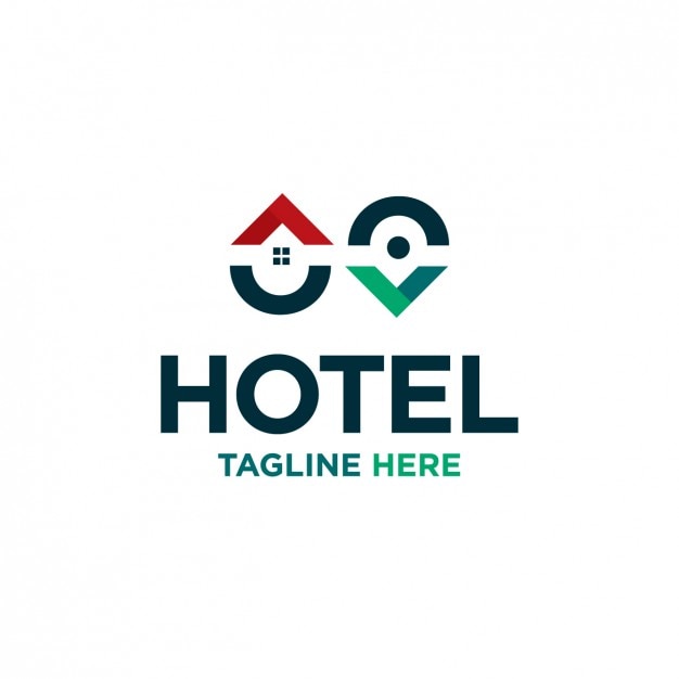 Vecteur gratuit pin carte logo de l'hôtel