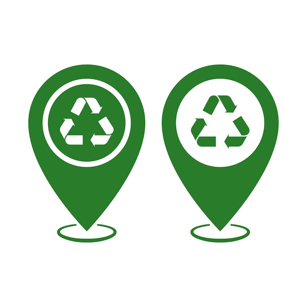 Vecteur gratuit pin de localisation de recyclage