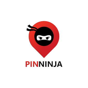Pin ninja logo template design