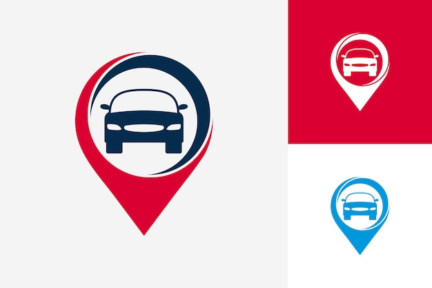 Pin voiture logo template design vecteur, emblème, design concept, symbole créatif, icône