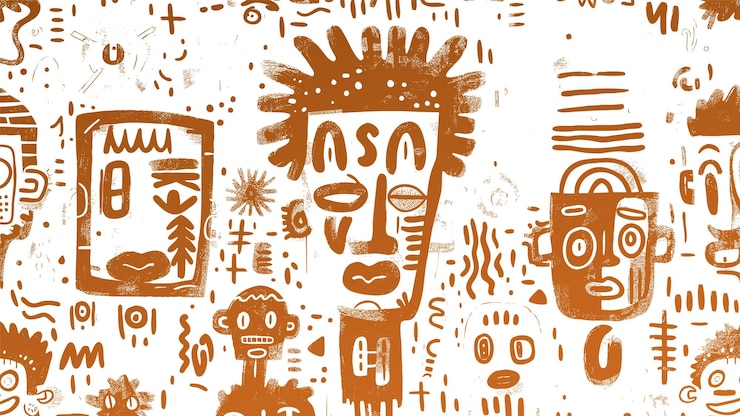 Vecteur gratuit pinceau d'encre art tribal