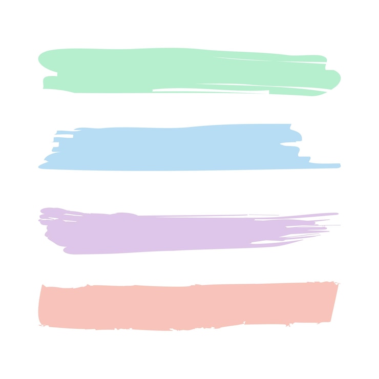 Vecteur gratuit pinceaux de couleur pastel