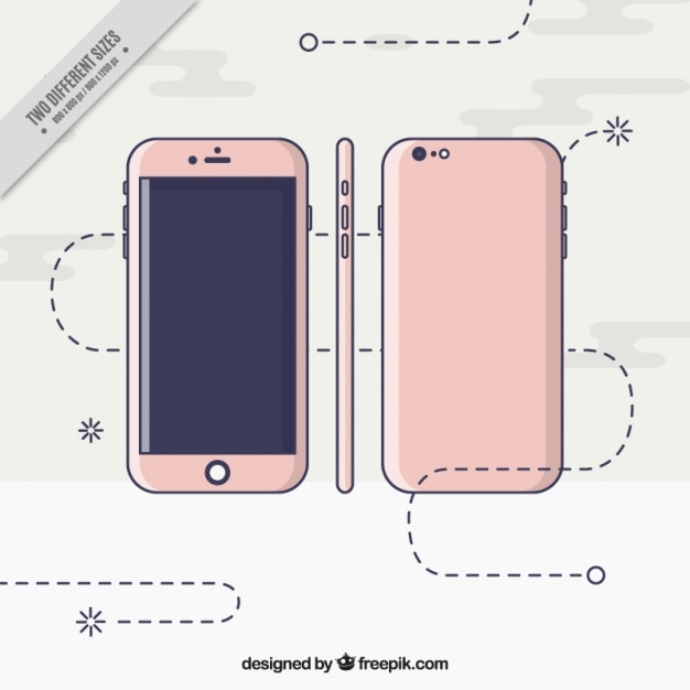 Vecteur gratuit pink background smartphone