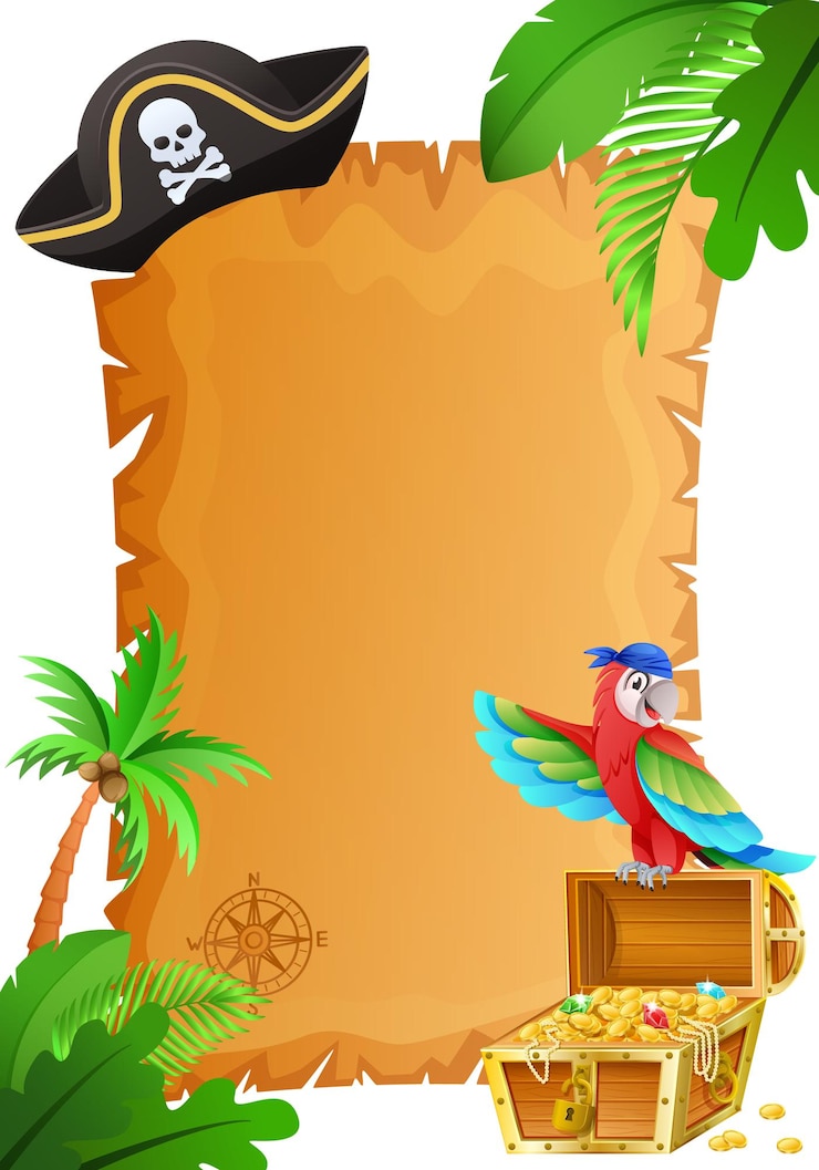 Vecteur gratuit pirates au trésor de l'île de dessin animé