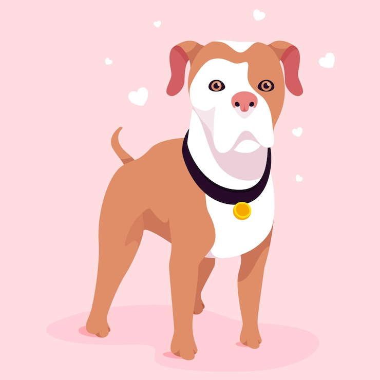 Vecteur gratuit pitbull design plat illustré